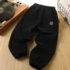Pantalones de Niños Cortavientos Forrados de Forro Polar con Bordado de Árbol Doble Estilo Montaña, Cintura 3D, Ropa Cálida para Exteriores P (Exclusivo para Jie Ge)