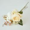 Flor artificial queimada borda peônia flor casamento mão amarrada cadeira de volta Flor falsa mesa europeia borda cozida peônia flor falsa atacado