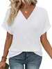 2025 Nuevo Camiseta Casual de Mujer Europea y Americana Rayada Multicolor de Manga Corta Top Más Vendido en el Extranjero