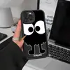 Estilo Celebridad de Internet Lindo Ojos Grandes Bola de Carbón Funda para iPhone 18P con Patrón Peculiar Cubierta Protectora de TPU Anti-Caídas