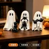 Enfeite de Gato Preto Fantasma Decoração de Atmosfera para Festa de Halloween Enfeite para Mesa de Casa Presente Fofo