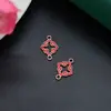 Colgante de Jade Imitación con Goteo de Aceite Chapado en Oro Pasador de Aleación Estilo Antiguo Colgante de Borla mecedora Paso Pendientes de Hoja Pequeña Colgante