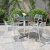 Mesas y Sillas de Exterior Balcón al Aire Libre Mesas y Sillas de Acero Inoxidable Tienda de Té con Leche al Aire Libre Ingeniería Comercial de Ocio Combinación Creativa de Mesa y Silla