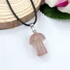 Cristal de Pedra Natural Transfronteiriço Pingente Pequeno de Cogumelo 2cm Ágata Acessórios para Joias DIY Colar em Formato de Cogumelo Atacado