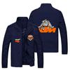 Jaqueta Masculina Fina de Primavera e Outono, Bonita, com Estampa de Carro, Jaqueta Esportiva Casual para Motocicleta, Cardigan da Moda com Gola Vertical, Jaqueta com Zíper