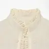 Comércio exterior transfronteiriço atacado de roupas femininas 2026 outono novo moda europeia e americana blazer curto decorativo em camadas com gola alta