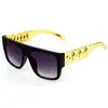 Gafas de Sol de Moda Cadena Grande Dorada Patas Retorcidas Chapadas en Oro Gafas Punk Héroe Local Exhibición Callejera Gafas de Sol Comercio Exterior Transfronterizo