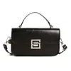 Bolso de Mano Pequeño Cuadrado de Cuero con Cera de Aceite para Mujer 2026 Nuevo Estilo Bolso de Hombro Versátil Simple con Cerradura Bolso Cruzado de Moda para Mujer