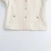 Atacado de fabricante transfronteiriço de roupas femininas 2026 novos tops curtos texturizados de gola redonda e jaquetas estilo europeu e americano