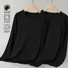 Nueva colección Primavera/Otoño 2026: camiseta base elástica para hombre, camiseta de manga larga con cuello redondo, ropa de moda para primavera/otoño