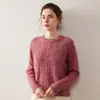 Nuevo Suéter de Cachemir para Mujer Otoño/Invierno 2026, Cuello Redondo, Jersey Grueso, Manga Larga, Holgado, Estilo Casual, Prenda Base de Punto