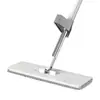 Mop Preguiçoso Mãos Livres Mop Doméstico de Aço Inoxidável Sem Necessidade de Curvar Plano 36cm Mop Esfregão de Uso Duplo Úmido e Seco