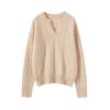 Suéter de Cashmere Espesso com Sete Fios e Gola Tesoura para Mulheres, Suéter Pulôver, Novo Design Jacquard Pesado Estilo Francês para Outono e Inverno