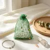 Bolsa de Regalo de Malla con Estampado Caliente de Flor Bauhinia Bolsa con Cordón Bolsa para Dulces de Boda Bolsa para Empaque de Cigarrillos de Boda Bolsa de Organza con Cordón