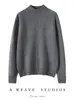 26 Nuevos Modelos de Otoño e Invierno 100% Cachemir Suéter de Punto de Cuello Alto para Mujer Suéter de Manga Larga Cálido de Punto Capa Base Holgada