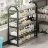 Zapatero Sencillo Multicapa a Prueba de Polvo para Dormitorio y Uso en el Hogar, Estante de Almacenamiento de Acero Inoxidable para Baño