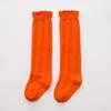 C367 Calcetines para Niños al por Mayor Primavera y Verano Color Sólido Encaje Doble Aguja Hasta la Rodilla Algodón Lindos Calcetines de Media Pantorrilla para Niños y Niñas