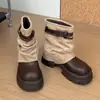 Botas curtas pretas versáteis estilo meia para mulheres, estilo outono, com tira de fivela, botas estilo Martin, modernas, que aumentam a altura, sensação de solado grosso, 2026
