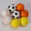 Pelota Antiestrés de PU Transfronteriza de 4 cm con Impresión Completa, Balón de Fútbol de Espuma para Alivio del Estrés, Baloncesto de Espuma para Apretar, Béisbol para Apretar, Pelota de Tenis a Precio de Fábrica