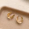 Pendientes de Diseño de Nicho de Moda con Forma de U Retorcida Cepillados Pendientes de Moda Europea y Americana Estilo Lujo Ligero Pendientes Personalizados para Mujer