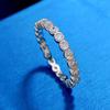 Anillo de plata de ley s925 con diamantes de imitación para mujer, estilo europeo y americano, con cuerpo redondo.