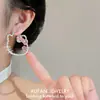 Aretes y Broqueles de Hello Kitty con Diamantes Completos Super Flash de Dibujos Animados para Mujer Pendientes de Diseño de Nicho Accesorios Dulces y Lindos Joyería para Orejas