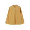 Camisa Naranja Estilo Coreano Weisong para Mujer con Camisa de Color Puro Top Casual de Manga Larga