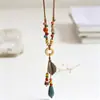 Collar de Borla con Cuentas de Mariposa Bohemio para Mujer, Cadena de Suéter Estilo Vacaciones de Verano, Accesorio para el Cuello Estilo Étnico Retro