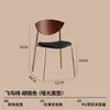 Cadeira de café de lazer moderna com encosto de madeira maciça, cadeira de jantar de ferro artística simples de luxo leve cor creme para casa e designer