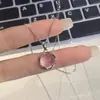 Colar de cristal rosa e calcedônia para mulheres design de nicho ins luxo leve temperamento simples corrente de clavícula versátil joia