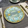 Plato de Cena Occidental de Porcelana Creativa Europea Plato para Filete Habitación Modelo Decoración Suave Vajilla Cerámica Redonda Estilo Occidental Plato