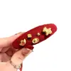 Grampo de Lã Vermelha de Pônei para o Ano Novo para Boa Sorte, Presilha Doce e Festiva para Testa e Franja Lateral