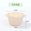 Caja de Almuerzo Desechable de Almidón de Maíz Caja de Almuerzo Biodegradable para Llevar Caja de Almuerzo Empaquetada Bol para Sopa Base de Almidón