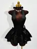 Vestido de Gala con Escote en V Jacquard sin Mangas de Tirante Cruzado Estilo Socialité Dobladillo Amplio Transfronterizo Europeo y Americano Sexy 2026