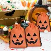 2026 Nova Sacola de Doces para Festa de Halloween Decoração de Presente Embalagem Sacola com Cordão Saco de Juta com Cordão de Halloween