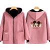Ropa Exterior Chaqueta Antifouling con Forro Polar Cálido Overol Adulto Estampado Estampado Ropa de Trabajo para Mujer Otoño e Invierno Nueva Chaqueta de Manga Larga