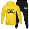 Conjunto Deportivo Casual de Dos Piezas para Hombre con Sudadera y Pantalón de Chándal de Terciopelo de Color Sólido con Estampado de Letras Transfronterizo Se Puede Personalizar con Logo Impreso