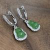 Brincos Pendentes de Abóbora Verde Zircônia Chinesa Nova Femininos Requintados Retrô Fivela de Orelha Luxo Leve High-end Joias de Orelha Atacado
