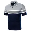 Nueva Camisa Polo de Manga Corta de Venta Caliente para Hombre Comercio Exterior Transfronterizo Simple Color Sólido Casual Cuello de Solapa Camisa Polo