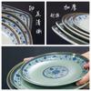 Louças de Melamina Azul e Brancas Pratos Tigelas Tigelas Retrô para Ramen Tigelas Anti-Queda para Macarrão com Carne Pratos de Jantar Tigelas para Rolinhos de Arroz Copos Atacado