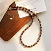 Conjunto Maillard Vintage 6mm Pedra Natural Olho de Tigre, Cristal Amarelo, Pérola, Turquesa Sintética, Jaspe - Colar e Pulseira