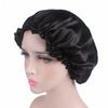 Gorro de dormir de satén para mujer, de una sola capa, elástico, con encaje, para quimioterapia, belleza, baño, cuidado del cabello y el hogar.