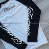 Sudadera con Cuello Redondo y Manga Larga Estampado Punk Personalizado Transfronteriza Europea y Americana Camiseta Base Atuendo Retro Y2K
