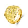 Moedas europeias Joias folheadas a ouro do Vietnã atacado anel masculino de palavra da sorte aberto dominador folheado a ouro 18K