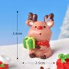 Caja de regalo de alce navideño, micropaisaje navideño, decoración de bonsái, decoración de nieve, regalo de Navidad