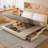 Cama de Cuero Ji y Orejas de Elefante Simple Moderna Caja Alta de Almacenamiento con Cajón Cama para Apartamento Pequeño Almacenamiento de Mesita de Noche Cama Principal