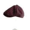 Chapéu Xadrez da Moda Outono/Inverno para Mulheres, Boné de Beisebol Casual Versátil e Estiloso, Boina Tendência para Usar ao Contrário
