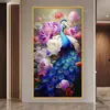 Ponto Cruz Pavão 2024 Novo estilo flores como brocado corredor sala de estar quarto sala de jantar pintura de parede bordado à mão elegante