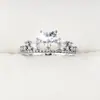 Anillo de Flor de Princesa Corona de Corazón Circonita para Mujer Temperamento Dulce Anillo de Dedo Índice de Cobre Puro Ventas Directas de Fábrica de Joyería