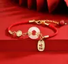 Nuevo Nudo Ping'an Chino Pulsera de Hilo Rojo con Jade Hetian para Niñas Mejor Amiga Regalo de Cumpleaños Cuerda de Mano Tejida que Atrae la Fortuna